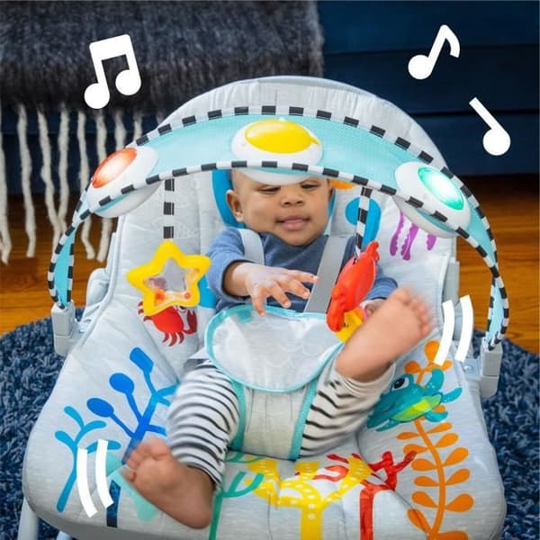 Gyngestol - BABY EINSTEIN - Ocean Explorers Kick to It Opus Musikalsk Gyngestol til Spædbørn og Toddler - Børn fra 0 til 30 måneder