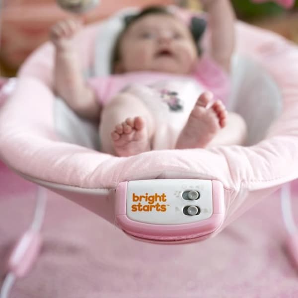 DISNEY BABY Babyskridstol - Minnie - Bue med aftageligt Disney-udviklingslegetøj, 8 melodier, beroligende vibrationer, justerbar nakkestøtte