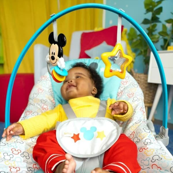Transat klare stjerner Disney Baby Mickey - Evolution - 2 vippepositioner - 61 x 86 x 71 cm - Flerfarvet blå - fødsler