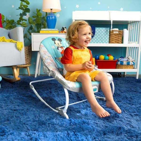 Transat klare stjerner Disney Baby Mickey - Evolution - 2 vippepositioner - 61 x 86 x 71 cm - Flerfarvet blå - fødsler