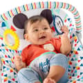 Miniatyrbillede 3 af 6: DISNEY BABY Mickey Bouncer Flerfarvede Trekanter, Vibrationer, 2 Legetøj, 3-punktssele, Maskinvaskbar