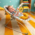 Miniatyrbillede 4 af 6: DISNEY BABY Mickey Bouncer Flerfarvede Trekanter, Vibrationer, 2 Legetøj, 3-punktssele, Maskinvaskbar