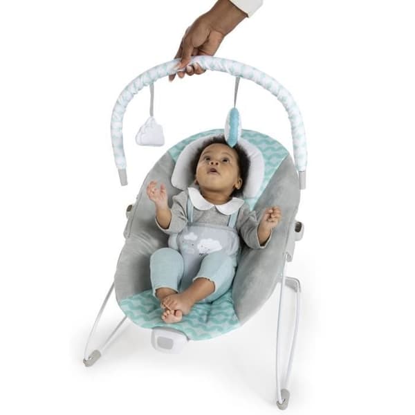 Ity Liggestol Bouncity Bounce, beroligende vibrationer, legebue med 2 legetøj, aftagelig og maskinvaskbar - Goji