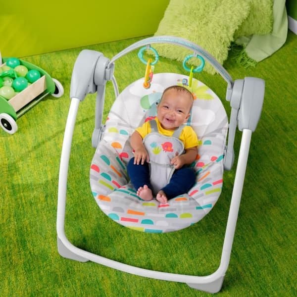BRIGHT STARTS Playful Paradise bærbar babygynge. kompakt og automatisk med musik. fra fødslen