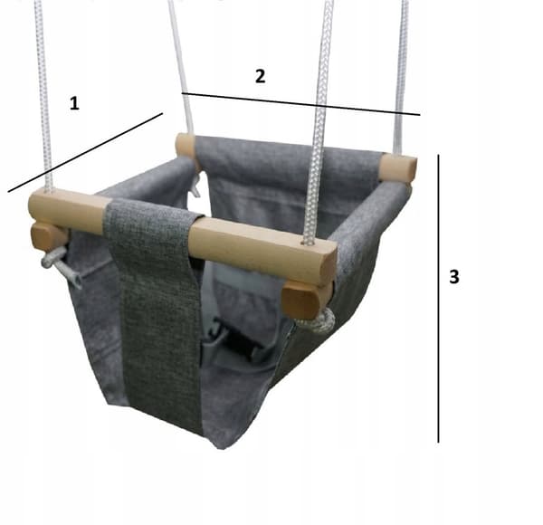 Trägunga för barn, tyg, med kudde, Hem, Trädgård, solid, Remmar