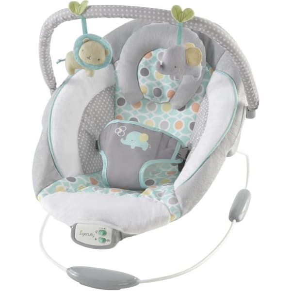 INGENUITY Morrison Baby Bouncer - Kaari irrotettavilla kehitysleluilla, 8 melodiaa, rauhoittavat värinät, irrotettava ja säädettävä niskatuki
