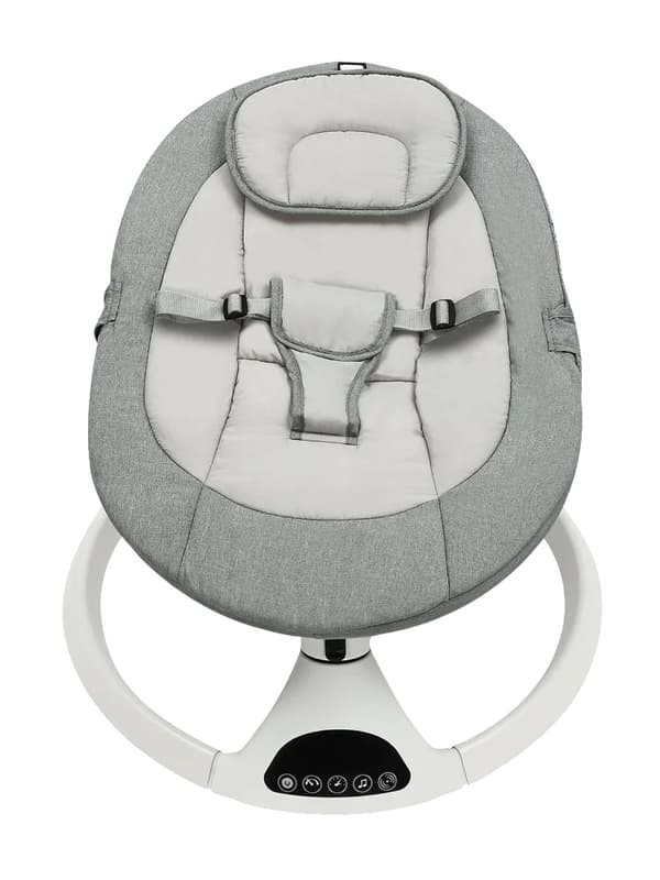 Sähkökäyttöinen vauvan keinutuoli, 5 säädettävää nopeutta, Bluetooth-yhteys, turvallinen vauvoille.