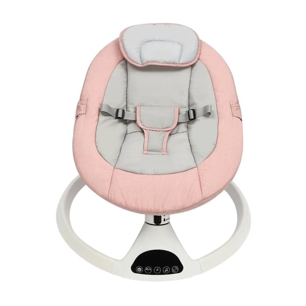 Baby Elektrisk Gungstol, 5 Nivåer av Gungamplituder, Bluetooth-anslutning,Rosa