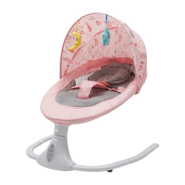 Elektrisk Baby Vuggestol, Bluetooth Kontrol, Ergonomisk Design,Lyserød