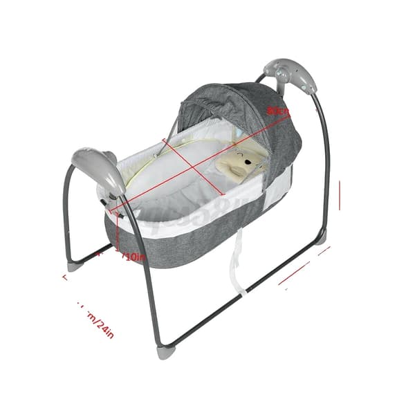Elbabysäng, 3-hastigheters mjuk gungning, belastningskapacitet 9 kg,Grå