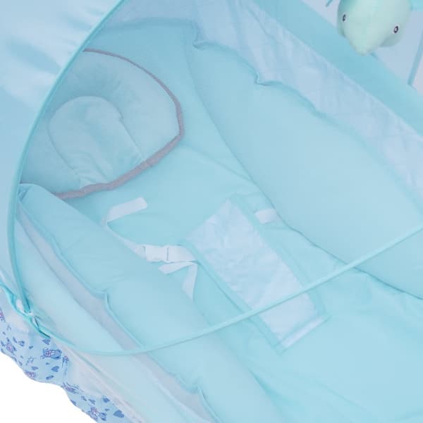 Käytännöllinen taitettava vauvan kehtoheiluri, ihoystävällinen kangas, säädettävät nopeusasetukset, enimmäiskuormitus 5 kg