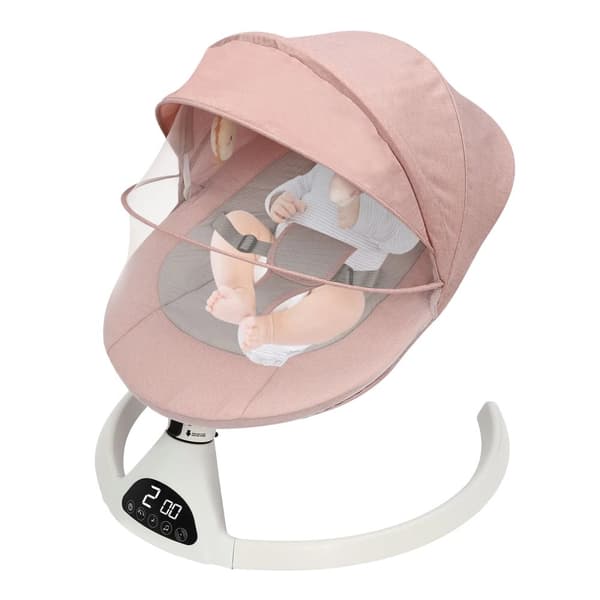 Baby Rocker, 5 Justerbare Svingniveauer, Fjernbetjening,Lyserød