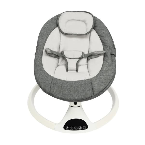 Baby Elektrisk Gungstol, 5 Nivåer av Gungamplituder, Bluetooth-anslutning,GRÅ