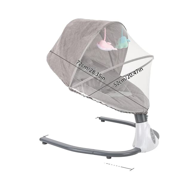 Automaattinen sähköinen vauvan keinutuoli, USB-virransyöttö, enimmäiskuormitus 18 kg, moderni muotoilu,Harmaa