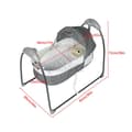 Miniatyrbillede 2 af 2: Bærbar Baby Seng, Elektrisk Vuggefunktion, Fjernbetjening, Sikker Design,GRÅ