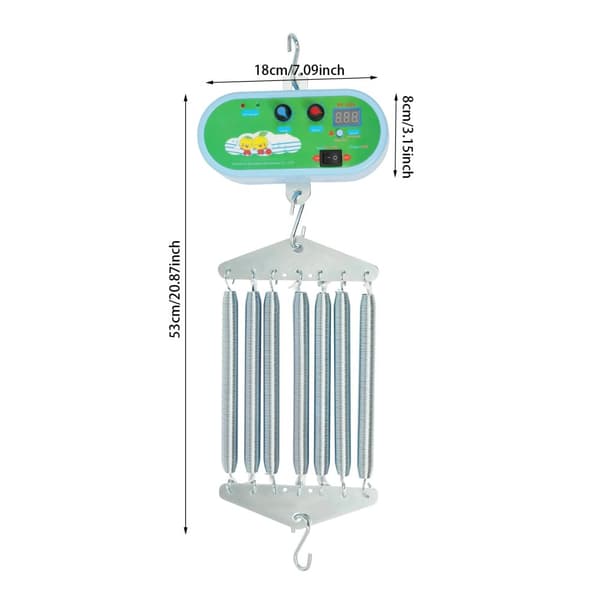 Babysvingercontroller, 20 kg maksimal belastning, 10 hastighedsniveauer, 10 lydniveauer,Som vist