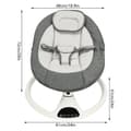 Miniatyrbillede 2 af 2: Elektrisk Baby Vuggestol, Bluetooth Musik, Fjernbetjening, 5 Sving Amplituder,Grå