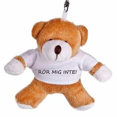 Barnvagnshänge Dinglis med text : RÖR MIG INTE!