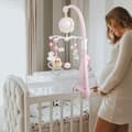 Miniatyrbild 3 av 4: Musikalisk fjärrkontroll mobil för babysäng, sovkomfortleksaker, roterande projektormobil - rosa
