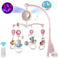 Miniatyrbild 1 av 4: Musikmobil för fjärrstyrd babysäng - SURENHAP - Rosa - Projektion av ljus och ljud