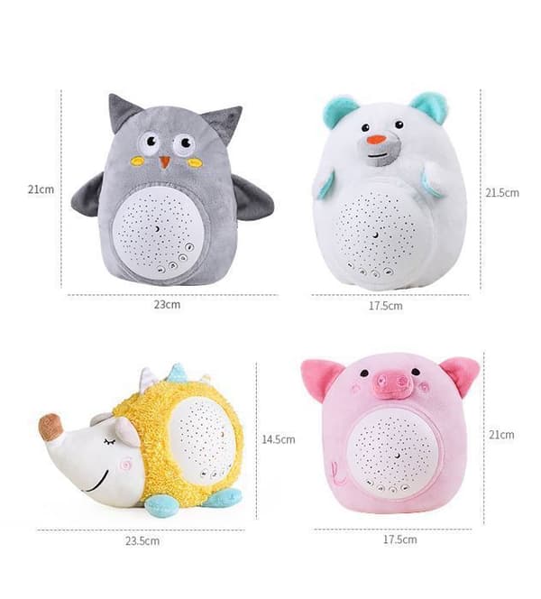 Baby White Noise och musikaliskt och självlysande babynattljus, babyprojektorleksak med 10 vaggvisor för att sova, originalpresent