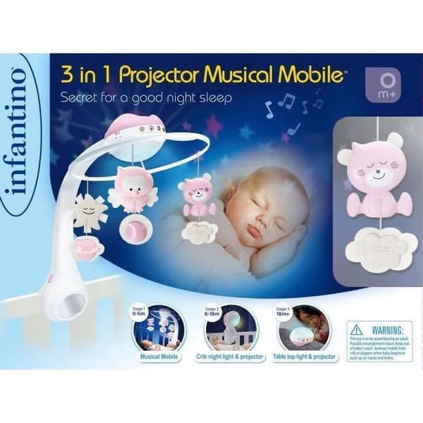 INFANTINO Sweet Girl Mobile 3 in 1 Pink