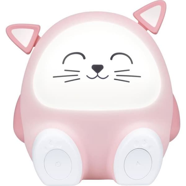 Ljushögtalare och nattlampa - BIGBEN - Katt - Bluetooth 5.0, 15W, Justerbar nattlampa, Timer, USB-C-batteri