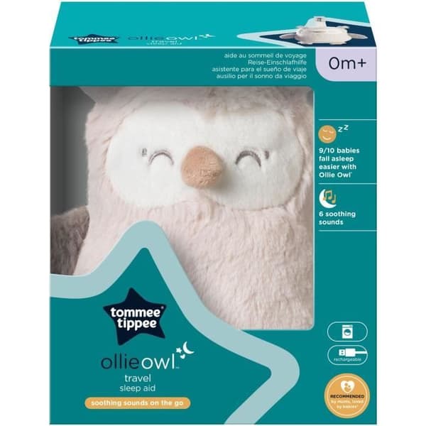 Minipehmolelu - TOMMEE TIPPEE - Ollie-pöllö - Uniapu mukana - 6 ääntä - USB-ladattava - Konepestävä