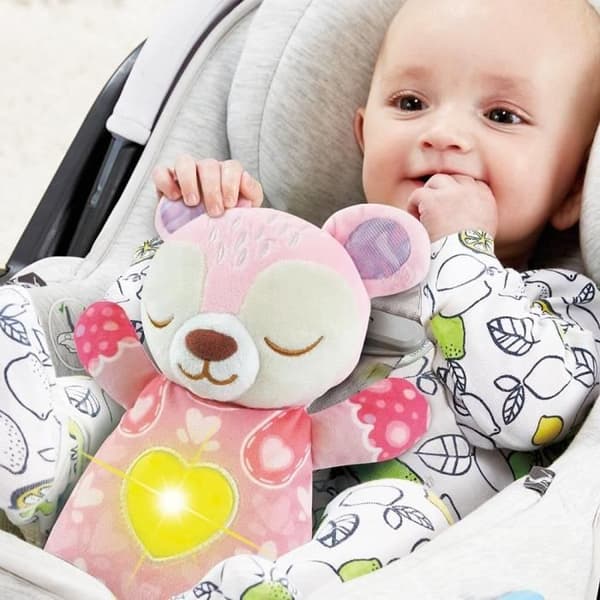 VTECH BABY - Vaaleanpunainen yövalokarhuni