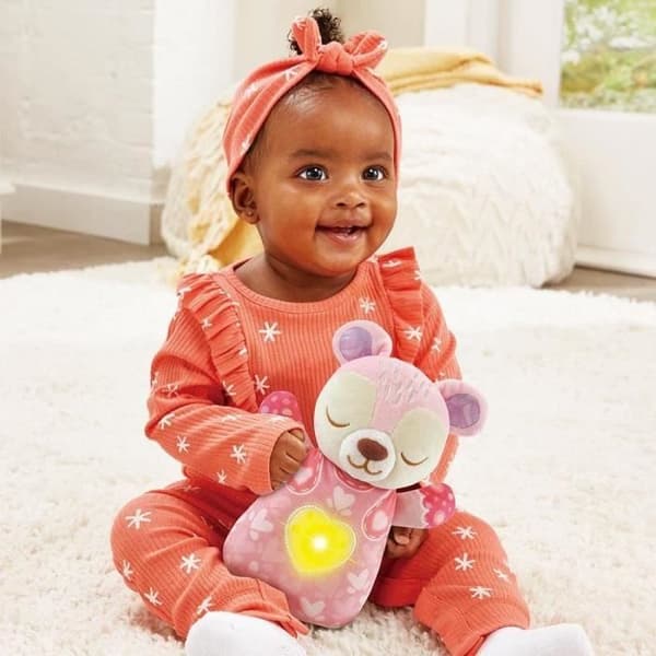 VTECH BABY - Vaaleanpunainen yövalokarhuni
