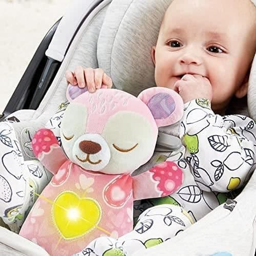 VTECH BABY - Vaaleanpunainen yövalokarhuni
