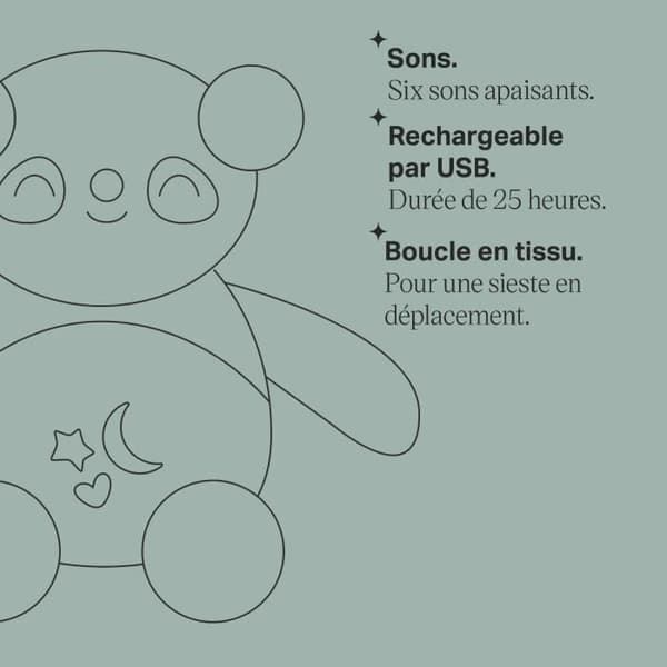 Minipehmolelu - TOMMEE TIPPEE - Pippo-panda - Uniapu mukana - 6 ääntä - USB-ladattava - Konepestävä