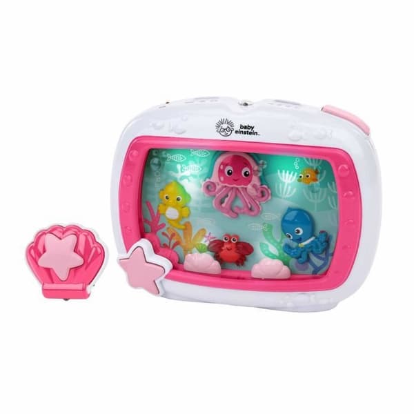 BABY EINSTEIN Baby Natlampe - Pink Sea Dreams - 25 min. indstilling af lys, lyd, musik eller beroligende havlyde, fjernbetjening