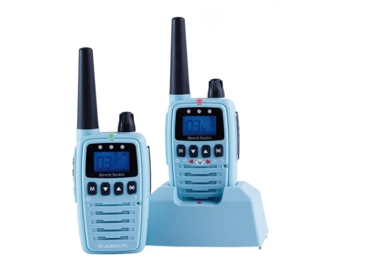 Albrecht PMR 446, PMR-babyvakt, 8 kanaler, Svart, Blå, LCD, Batteri, Batteri