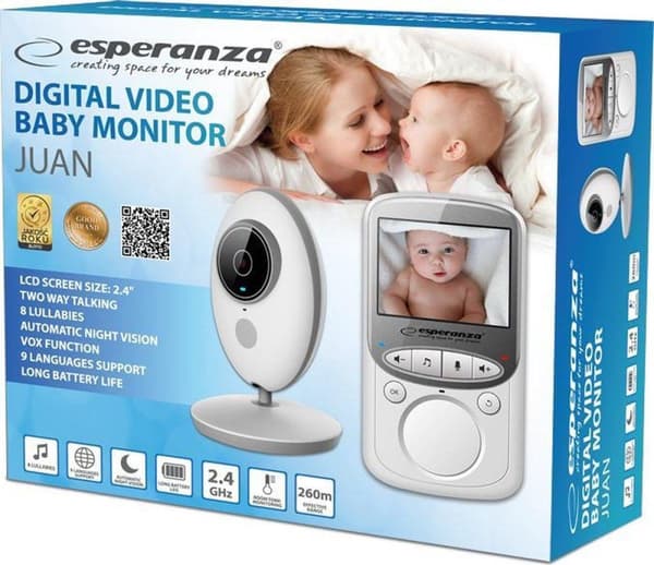 Esperanza EHM003 LCD-itkuhälytin 2,4" valkoinen
