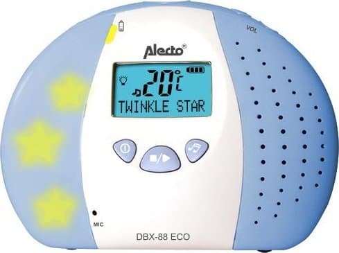 Alecto DBX-88 ECO, DECT babyvakt, 1 kanaler, 300 m, 50 m, 300 m, Blå, Vit Blå, Vit