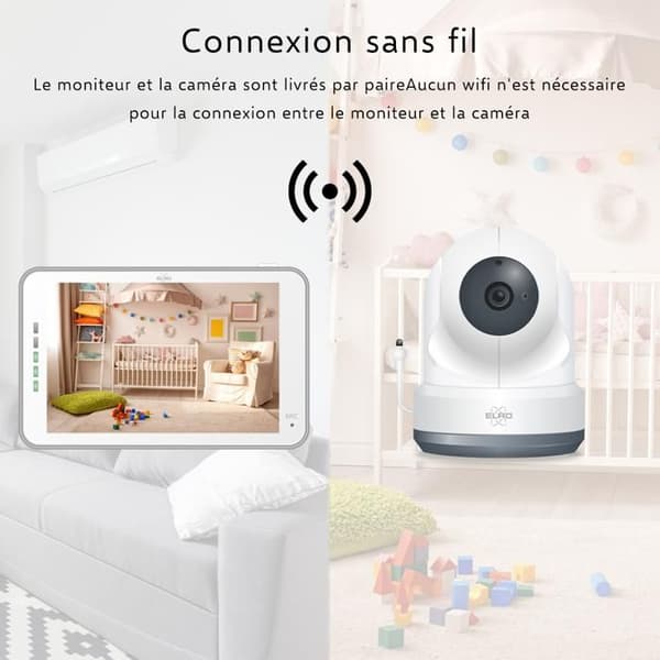 ELRO BC4000 Baby Monitor Royale Full HD Baby Monitor med 5" pekskärm och app