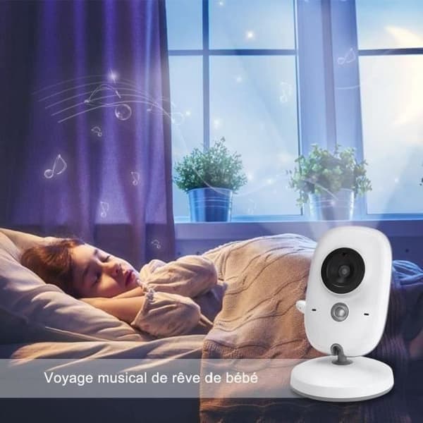 MoonMini BabyPhone 120° - 3,2" LCD-skärm - Temperaturkontroll - Nattseende - Anslutning upp till 260 meter - 120° vinkel