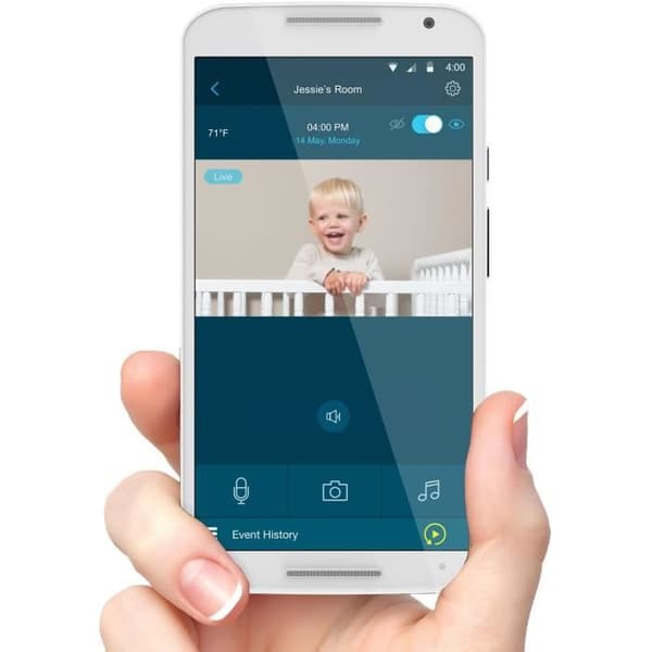 Babyvakt VM 65 CONNECT 2IN1 WIFI PÅ TEL + VIDEO 5"" SKÄRM med stativ "WIDE ANGLE VISION" SÄNG -Temperatur - T-Walkie