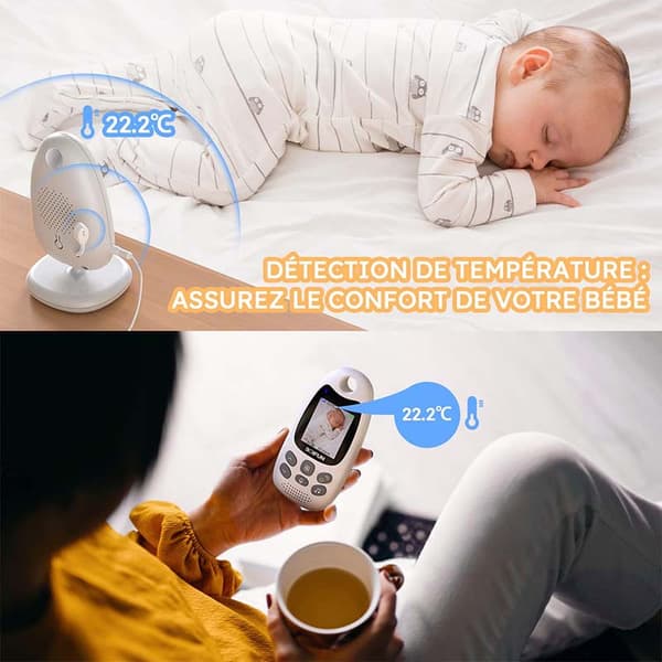 Baby Monitor Kamera, To-Vejs Kommunikation, Nattesyn, Genopladelig