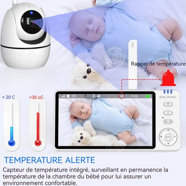 INN Baby Monitor Videokamera 5 Inch 3500mah LED Tvåvägs Intercom Temperatur Display Musikuppspelning Baby Monitor Video