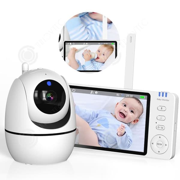 INN Baby Monitor Videokamera 5 Inch 3500mah LED Tvåvägs Intercom Temperatur Display Musikuppspelning Baby Monitor Video