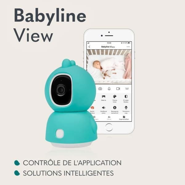 LIONELO Babyline View - Babytelefon HD - 330° - Bäbecamera WiFi - Tvåvägs ljud - Nattvision - Temperaturkontroll - USB