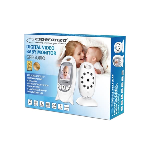 Esperanza EHM001 LCD-babyalarm 2,0" hvid