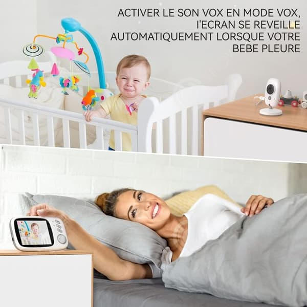 INN Baby Monitor Videokamera 3,2 tum 750 mah Tvåvägs Intercom Temperatur Display Musikuppspelning Video Baby Monitor