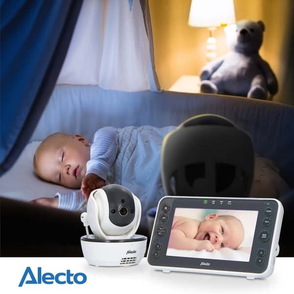 Alecto Video babyvakt med 5" färgdisplay Vit/Antracit