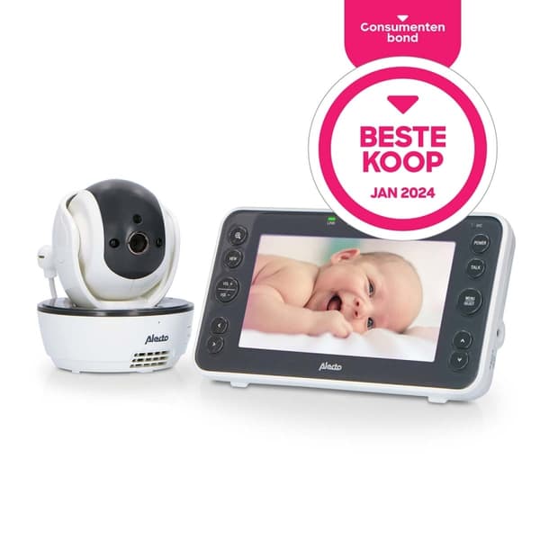 Alecto Video babyvakt med 5" färgdisplay Vit/Antracit