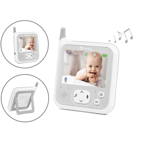 LIONELO Babyline 7.1 - Videobabymonitor - Trådlös - Upp till 40 timmar - Tvåvägskommunikation - Night Vision