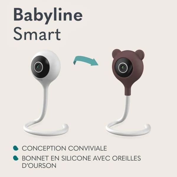 LIONELO Babyline Smart - HD Baby Monitor - 85° - WiFi babykamera - Tvåvägsljud - Night Vision - Temperaturkontroll - USB