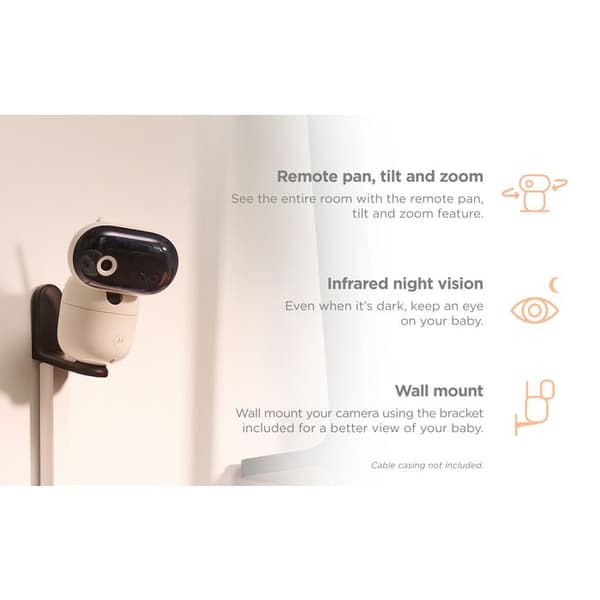 Motorola PIP 1010 505537471428 babyvakt med 2,4 GHz Wi-Fi-kamera - Vit - Digital - DECT